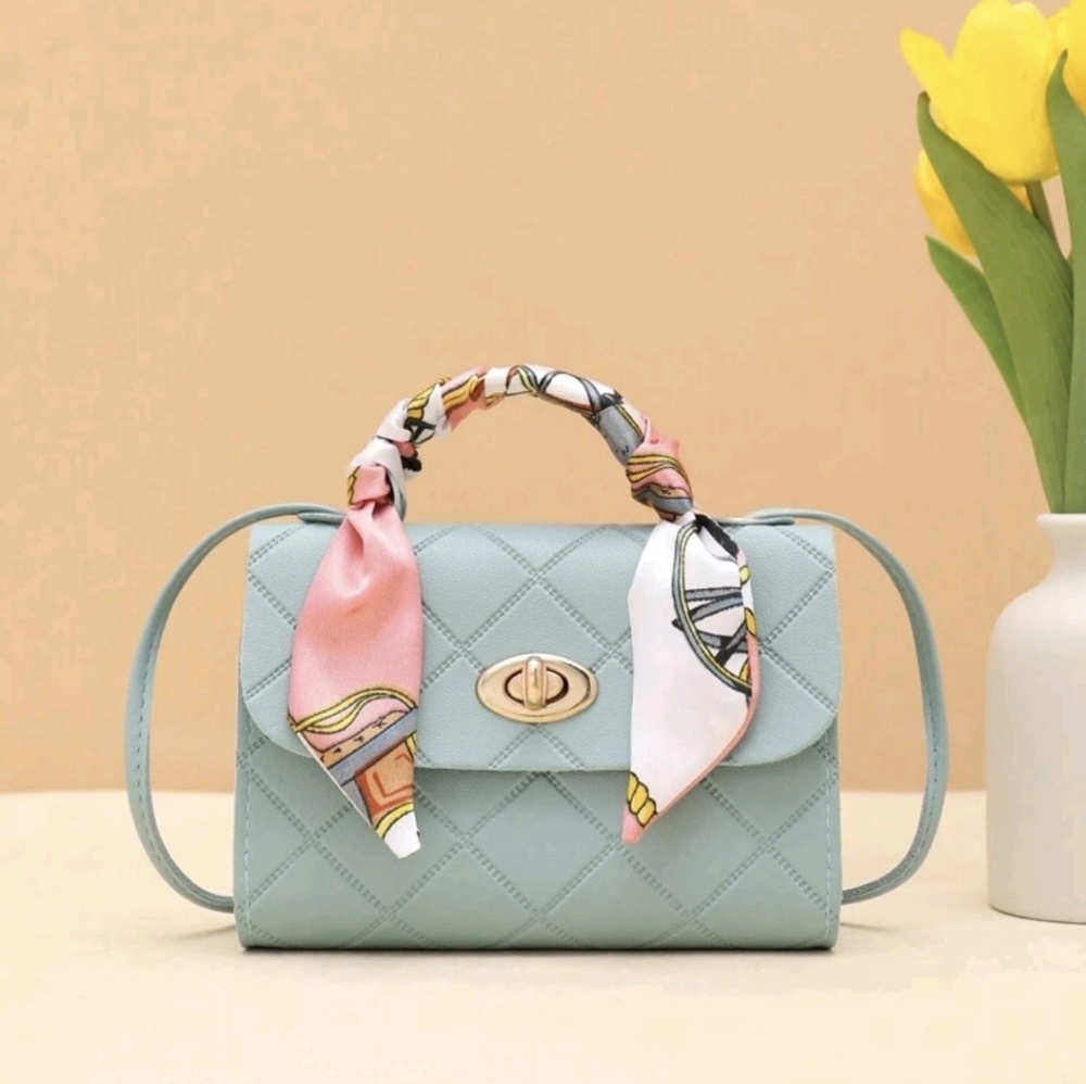 NEW Blue Mini Purse with Scarf